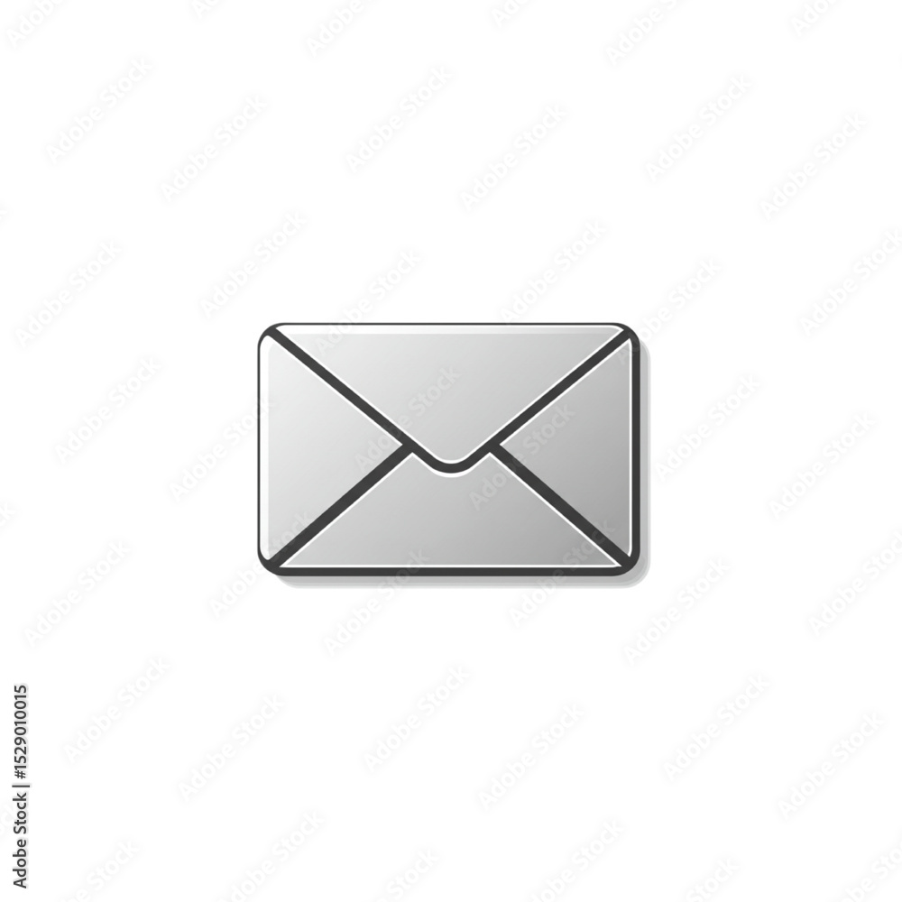 Poster a sleek metallic envelope icon perfect for email messaging apps branding design projects needing a m