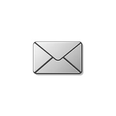 A sleek metallic envelope icon perfect for email messaging apps branding design projects needing a modern communication symbol suitable for websites and interfaces