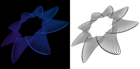 Digital Art for Textile, Cosmetics, Interior, Medical, Tech, and Fashion. Icon, Logo, and...