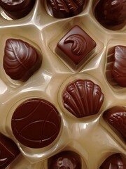 Top view of a full box of chocolates.