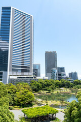 東京浜松町のペデストリアンデッキからの風景