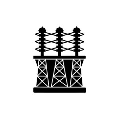 creative details electric substation icon vector illustration	