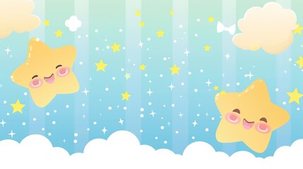 Celestial Whimsy: Enchanting Star Cartoon Backgrounds – Glowing Shooting Stars, Floating Rainbow Constellations, Sparkling Lunar Characters, and Playful Galaxy Scapes in Vibrant, Simplified Illustrati