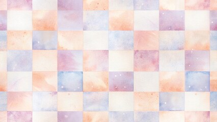 Pastel watercolor checkerboard pattern background