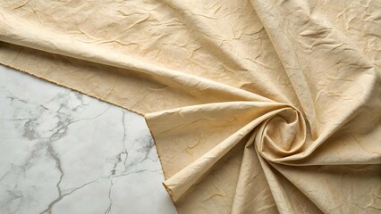 Beige Folded Paper Texture with Creases and Wrinkles , High Resolution Background