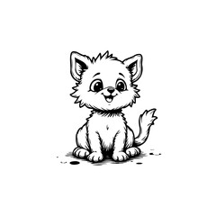 Adorable cartoon kitten illustration: A charming design for children's projects