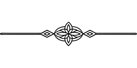 Decorative divider with intricate patterns on a transparent background, Isolated vector image