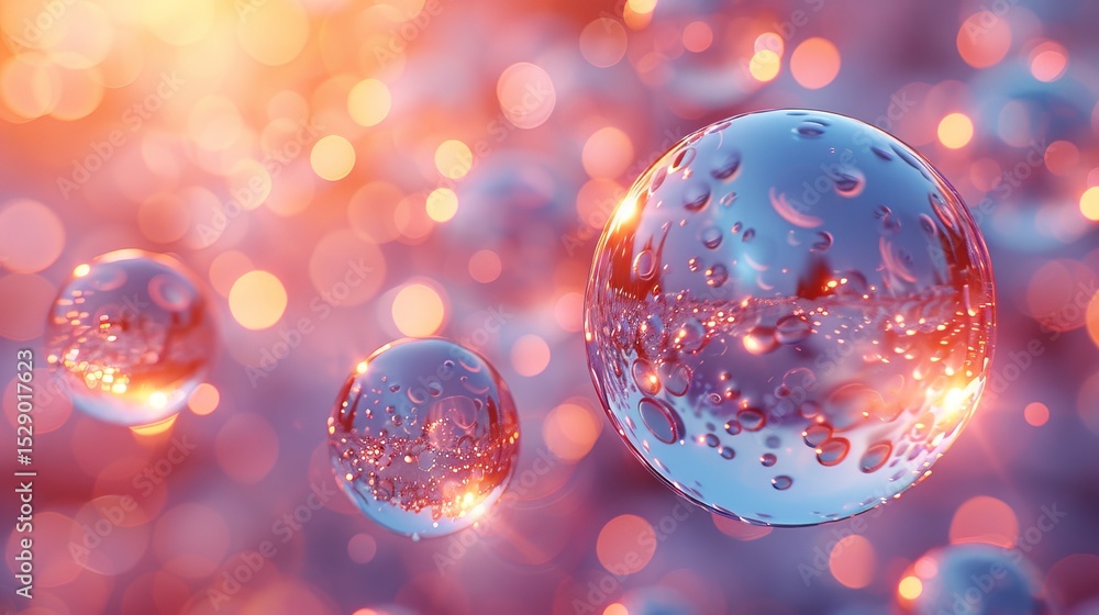 Aufkleber this image showcases translucent bubbles floating above a vibrant background, reflecting light and c