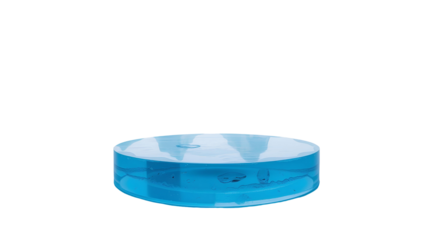 Photo of blue ice sculpture of a circular platform isolated on transparent background.png 