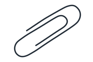 Obraz premium Paperclip line vector illustration. Minimalist paper clip outline. Modern stationery clip. Business document clip 