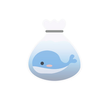 Cute Whale in a Plastic Bag