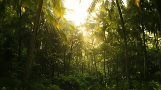 Tropical forest sunlight pathway
