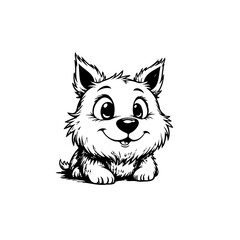 Adorable Cartoon Puppy Illustration for Children's Books and Creative Projects