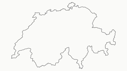 Outline Map of Switzerland A Simple, Clean Vector Illustration