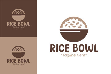 Creative and Professional Rice Bowl Logo Designs for Food Business Branding