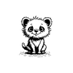 Adorable Fluffy Cartoon Character Illustration for Children's Books and Designs