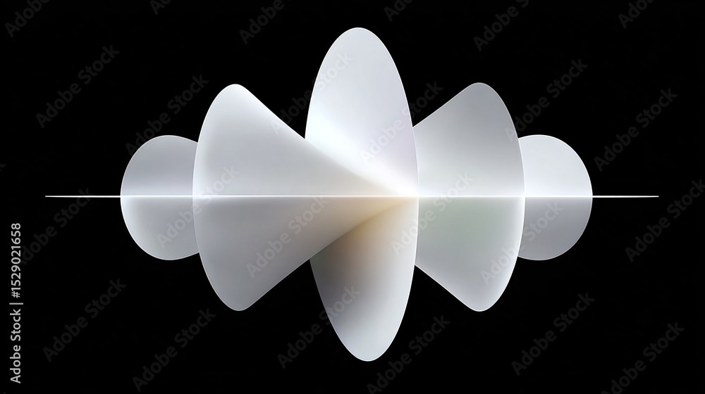 Poster abstract spherical geometry sliced into clean segments