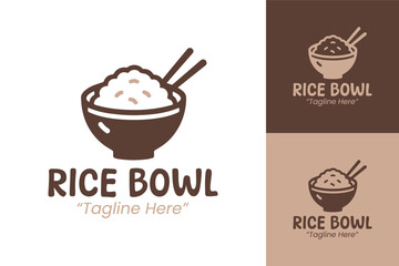 Professional Rice Bowl Logos for Restaurant and Culinary Branding