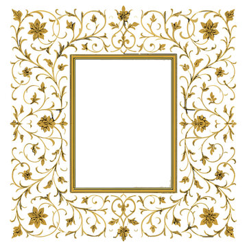 traditional tazhib text frame &ndash; iranian eslimi floral vector border"