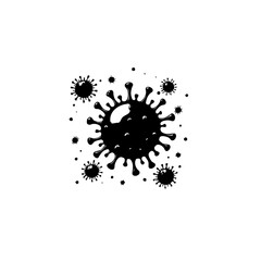 Graphic representation of the coronavirus, a symbol of the global pandemic danger