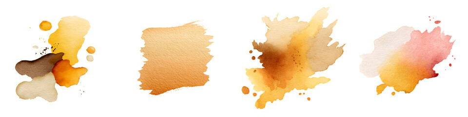 Vibrant watercolor abstract paint splatters and blots