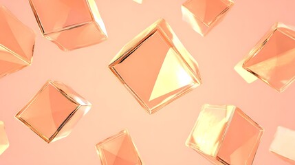 Floating pink cubes abstract geometric rendering