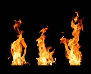 Black background fire, flames with torches and textures with splitting power effect, can grill red, burning with burning smoke and sparks in barbecue grill fire
