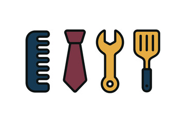 Iconic Dad Tools Comb Tie Wrench Spatula Set