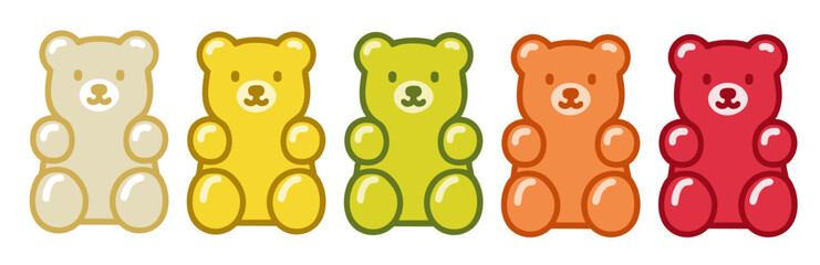 set of jelly bear vector