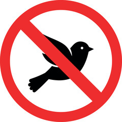 no bird prohibited sign on white background