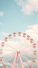Fototapeta premium Ferris wheel cloud fun sky.