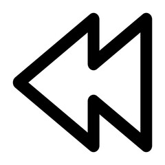 Vector backward icon in line and minimalist style. Designed for user interfaces, music applications. This SVG icon is fully scalable. A perfect addition to modern digital audio environments.