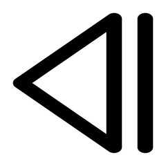 Vector back icon in line and minimalist style. Designed for user interfaces, music applications. This SVG icon is fully scalable. A perfect addition to modern digital audio environments.