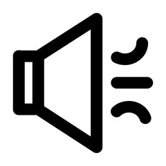 Vector speaker icon in line and minimalist style. Designed for user interfaces, music applications. This SVG icon is fully scalable. A perfect addition to modern digital audio environments.
