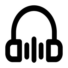 Vector headphones icon in line and minimalist style. Designed for user interfaces, music applications. This SVG icon is fully scalable. A perfect addition to modern digital audio environments.