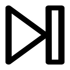 Vector forward icon in line and minimalist style. Designed for user interfaces, music applications. This SVG icon is fully scalable. A perfect addition to modern digital audio environments.