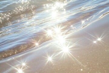Naklejka premium Aesthetic summer beach sunlight scenery sparkle.
