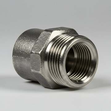 Male NPT Pipe Fitting: Close-up View of a Metal Connector