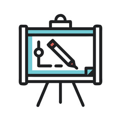 Design & Drawing Tools icon set  computer programs, process production, perception, explore ideas and designers.