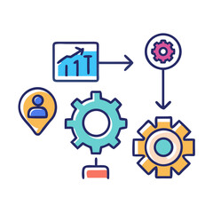 Design & Drawing Tools icon set  computer programs, process production, perception, explore ideas and designers.