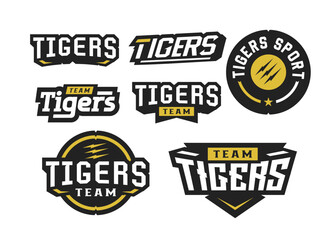 Set of tiger logos. Sports logo