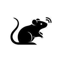Fototapeta premium Vector icon of a rat emitting signal waves representing disease.