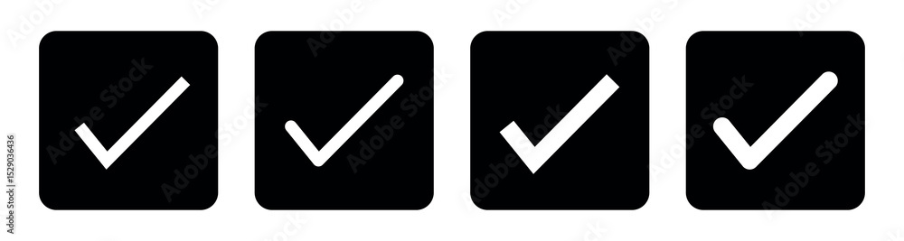 Aufkleber black check mark icon vector set. black tick check mark icon. set of black check mark isolated vecto