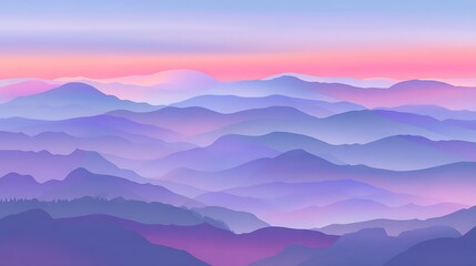 Fototapeta premium Pastel mountain range at twilight time