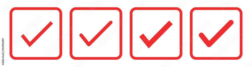 Poster check mark icon vector set. tick box, checkbox symbol sign. check box icon with right or yes check m