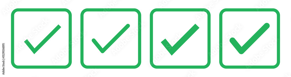 Poster check box icon with correct, accept checkmark icons tick box checked. approve symbol. check mark ico