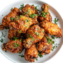 Golden brown fried chicken