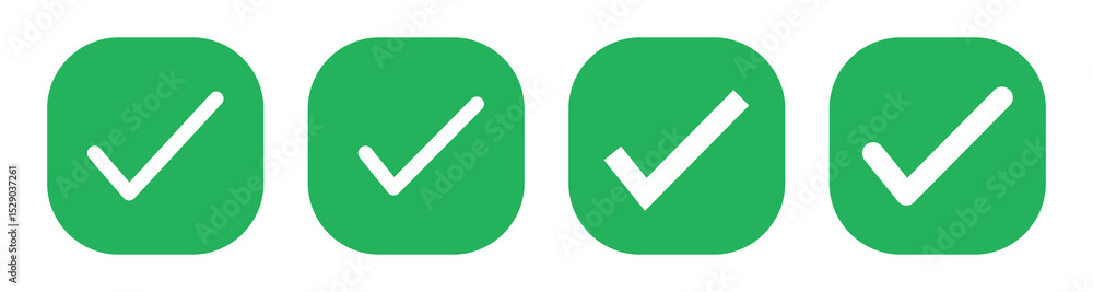 Fototapete check box icon with correct, accept checkmark icons tick box checked. green check mark icon vector s