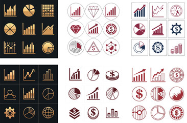 Clean Geometric Shapes Vector Art for Financial Data Representation  