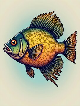 Iconic Tilapia Fish Art for Web Design